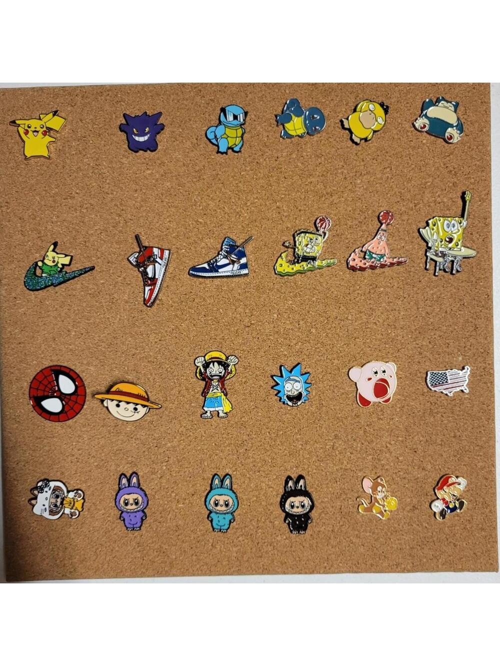 Assorted Enamel Pins, New. (Pokémon,  One Piece,  Labubu, Nike)